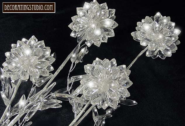 crystal flower centerpiece table decoration stems